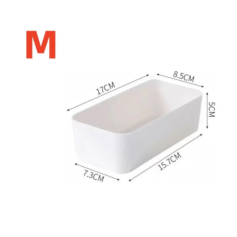 7Pcs Interlocking Drawer Storage Bins Plastic Drawer Organizer Trays for Vanity Stationery Kitchen Gadgets Home Organization