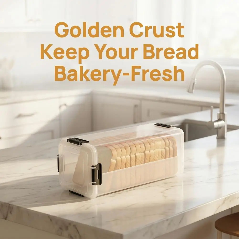 Drawer Type Bread Storage Box Toast Dispenser Case Sealed Moisture-Proof Loaf Holder Kitchen Organizer Large Capacity Bin Clear