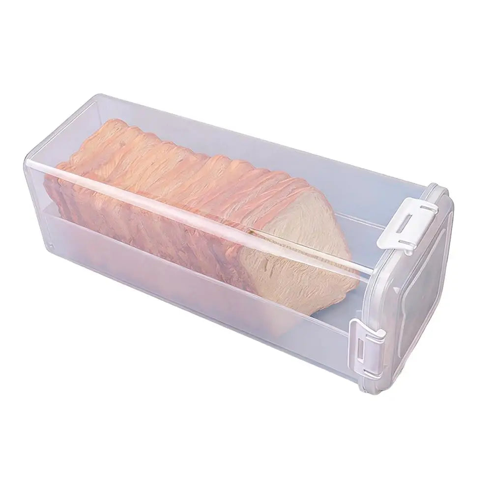 Drawer Type Bread Storage Box Toast Dispenser Case Sealed Moisture-Proof Loaf Holder Kitchen Organizer Large Capacity Bin Clear