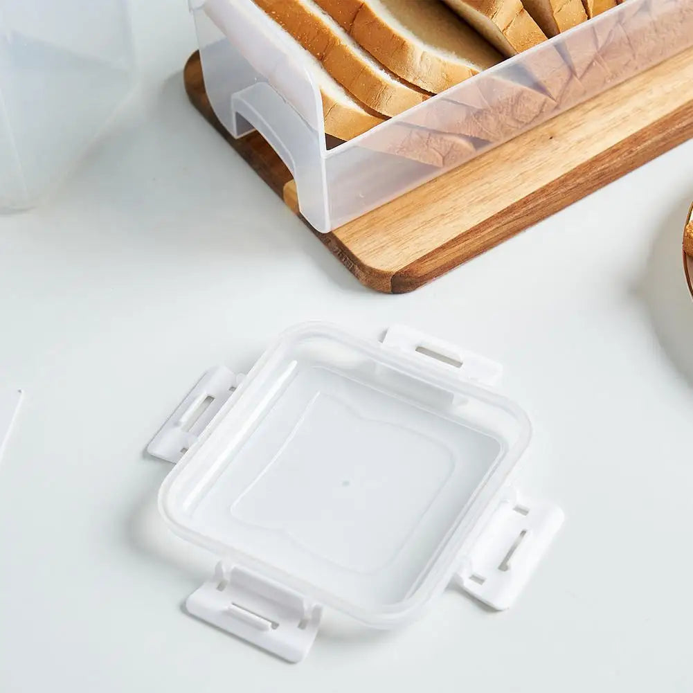 Drawer Type Bread Storage Box Toast Dispenser Case Sealed Moisture-Proof Loaf Holder Kitchen Organizer Large Capacity Bin Clear