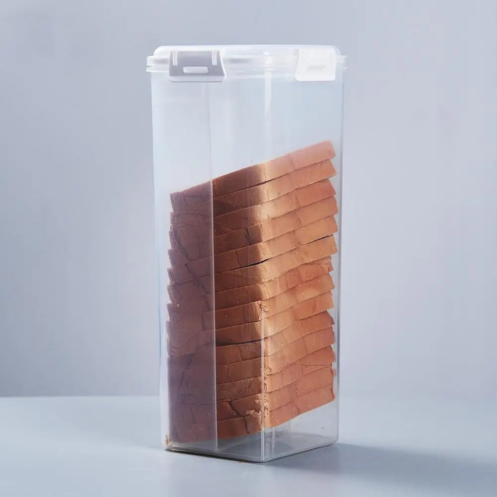 Drawer Type Bread Storage Box Toast Dispenser Case Sealed Moisture-Proof Loaf Holder Kitchen Organizer Large Capacity Bin Clear