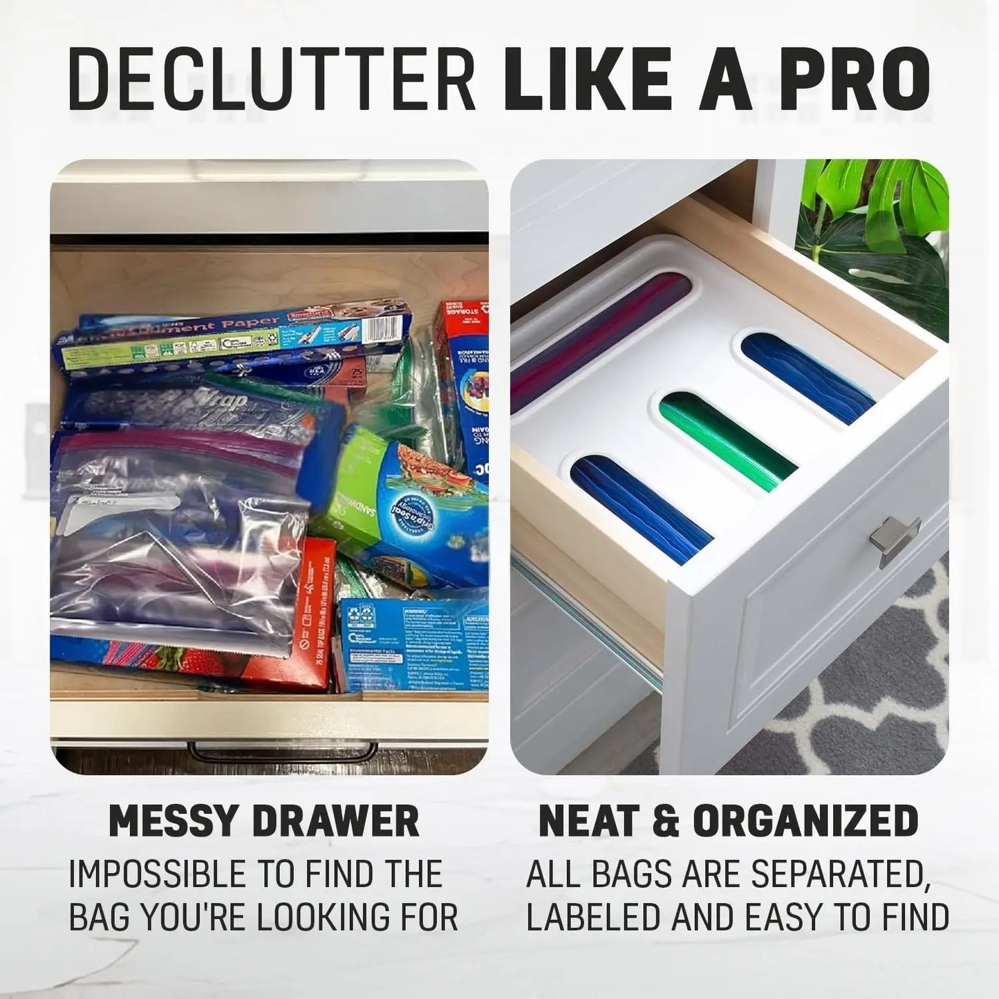 BagKeeper™ 4-Slot Kitchen Bag Organizer