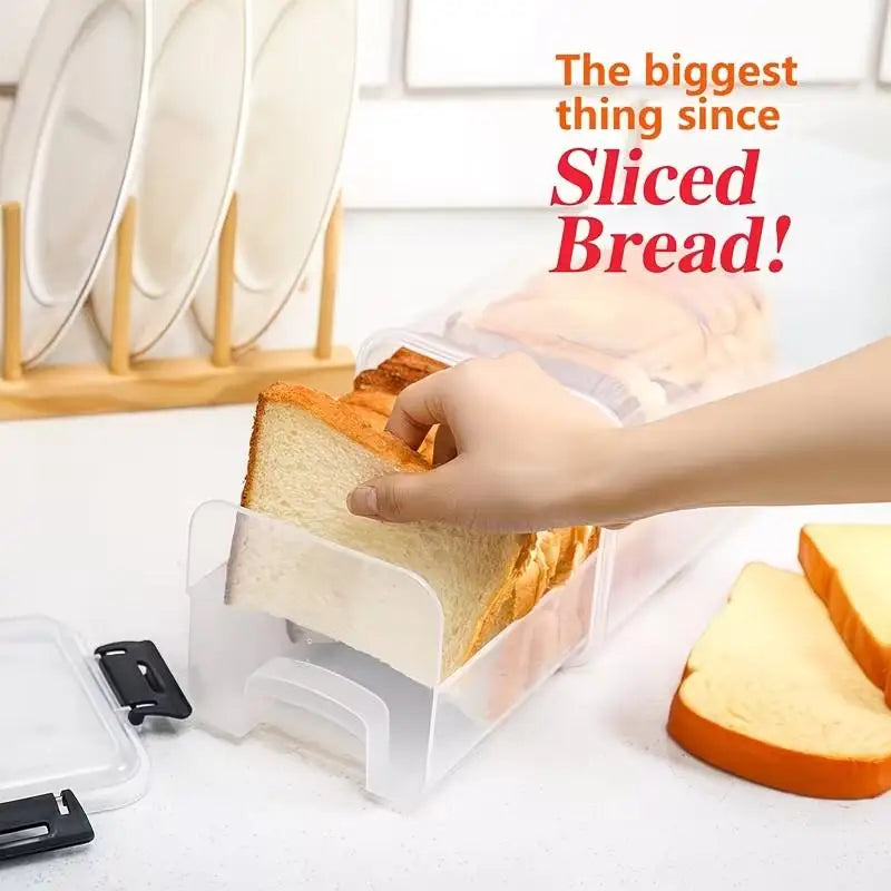 Drawer Type Bread Storage Box Toast Dispenser Case Sealed Moisture-Proof Loaf Holder Kitchen Organizer Large Capacity Bin Clear