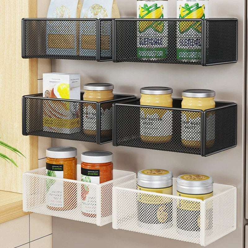 Storage Hanging Basket Magnetic Spice Rack for Refrigerator Hanging Shelf Wall Mount Kitchen Gadgets Shelves Magnet Organization