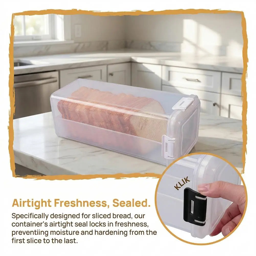 Drawer Type Bread Storage Box Toast Dispenser Case Sealed Moisture-Proof Loaf Holder Kitchen Organizer Large Capacity Bin Clear