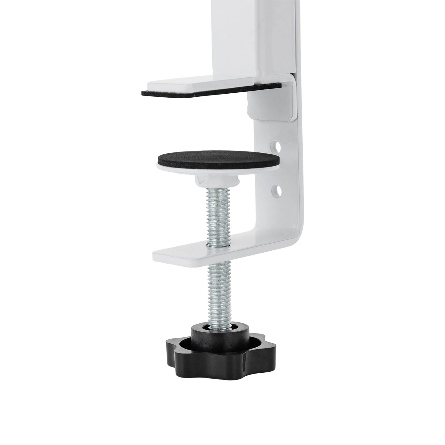 Clamp-on Desk Shelf, 2-Tier, Above or Under Table Corner Shelves Metal Organizer, White