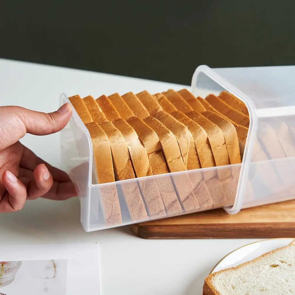 Drawer Type Bread Storage Box Toast Dispenser Case Sealed Moisture-Proof Loaf Holder Kitchen Organizer Large Capacity Bin Clear