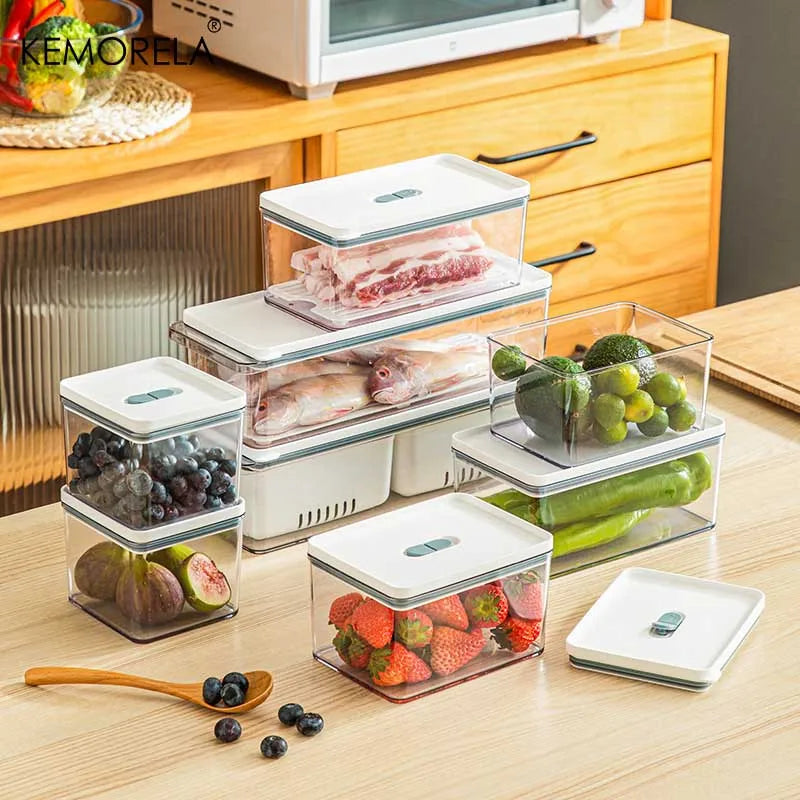 Food Storage Containers -BPA-Free Plastic Kitchen Organizer with Lids, Fridge & Freezer Boxes for Pantry, Vegetables, Leftovers
