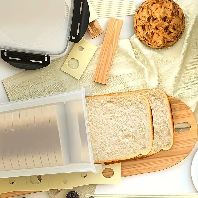 Drawer Type Bread Storage Box Toast Dispenser Case Sealed Moisture-Proof Loaf Holder Kitchen Organizer Large Capacity Bin Clear