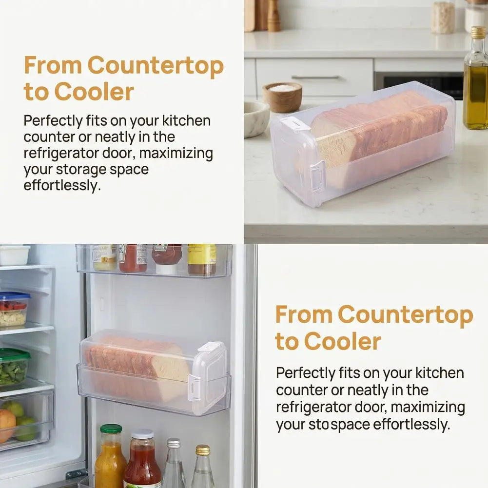 Drawer Type Bread Storage Box Toast Dispenser Case Sealed Moisture-Proof Loaf Holder Kitchen Organizer Large Capacity Bin Clear
