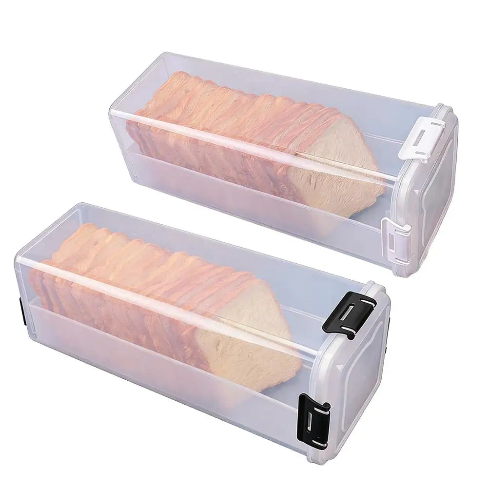Drawer Type Bread Storage Box Toast Dispenser Case Sealed Moisture-Proof Loaf Holder Kitchen Organizer Large Capacity Bin Clear