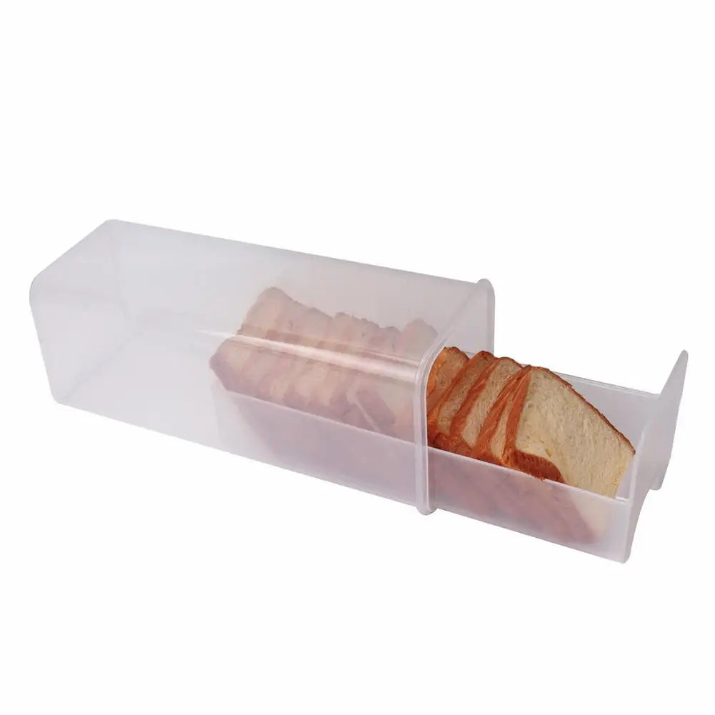 Drawer Type Bread Storage Box Toast Dispenser Case Sealed Moisture-Proof Loaf Holder Kitchen Organizer Large Capacity Bin Clear