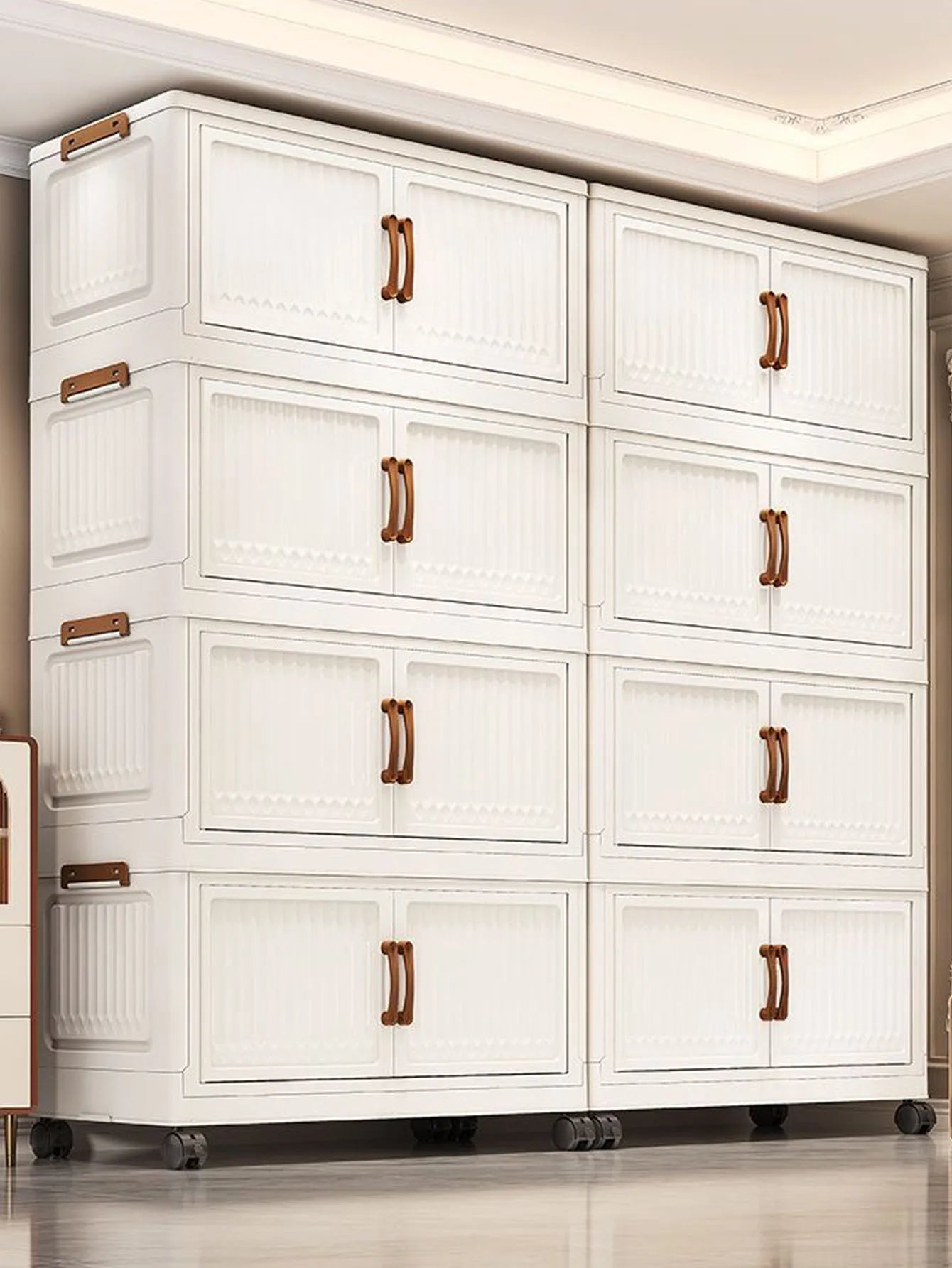 Foldable Plastic Storage Cabinet for Kids Bedroom No-Install Home Organizer for Toys And Clothes - Compact Space-Saving Solution