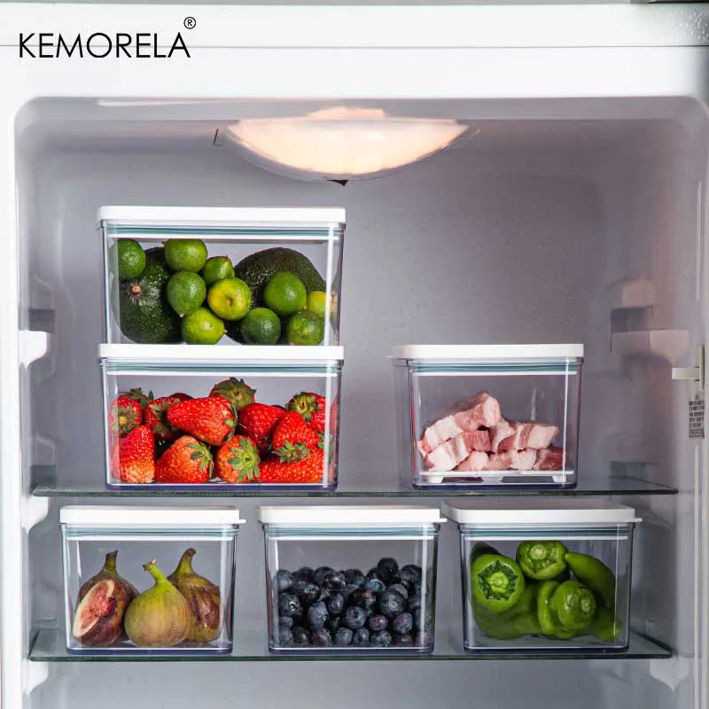Food Storage Containers -BPA-Free Plastic Kitchen Organizer with Lids, Fridge & Freezer Boxes for Pantry, Vegetables, Leftovers
