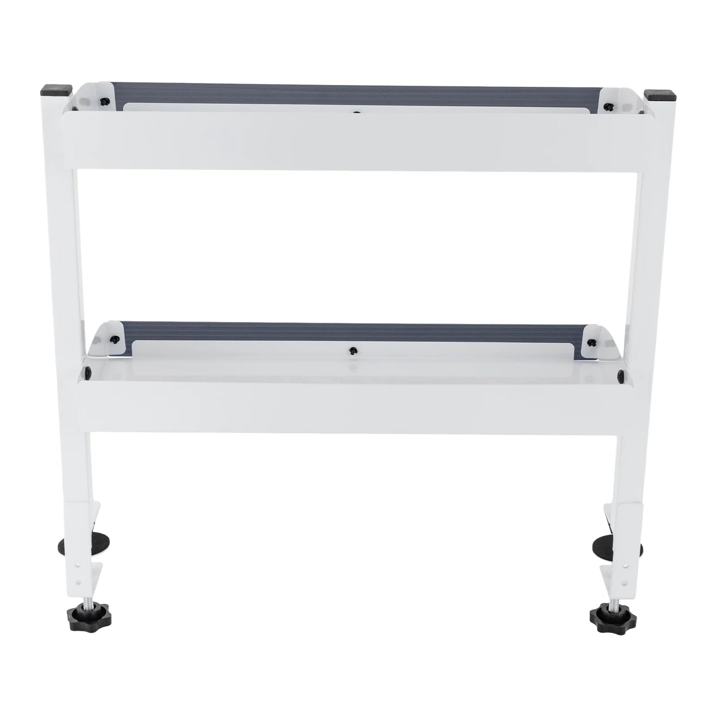 Clamp-on Desk Shelf, 2-Tier, Above or Under Table Corner Shelves Metal Organizer, White
