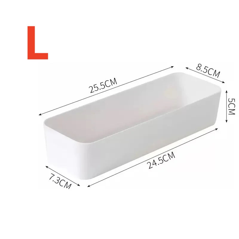 7Pcs Interlocking Drawer Storage Bins Plastic Drawer Organizer Trays for Vanity Stationery Kitchen Gadgets Home Organization