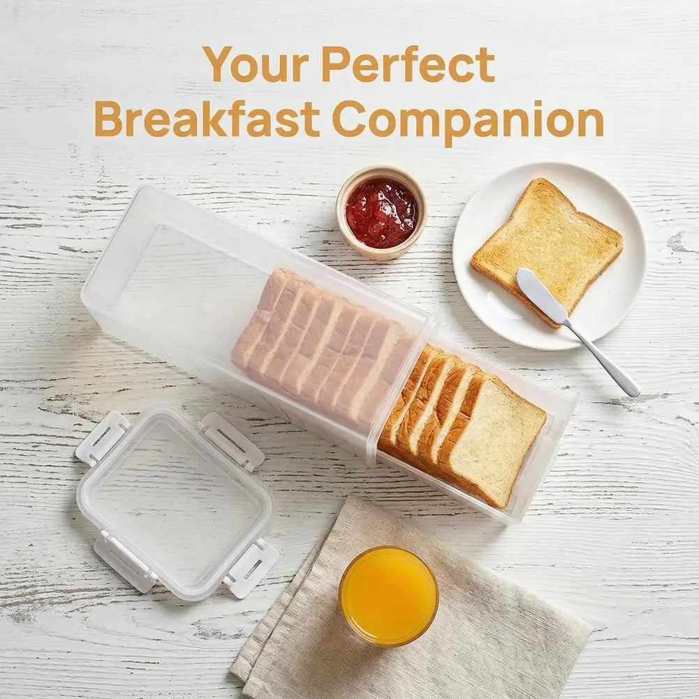 Drawer Type Bread Storage Box Toast Dispenser Case Sealed Moisture-Proof Loaf Holder Kitchen Organizer Large Capacity Bin Clear