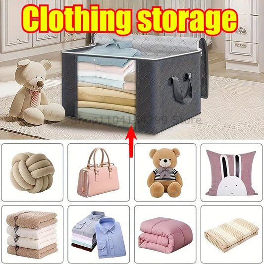 SpaceSaver™ Foldable Clothes Storage Bags – 3-Layer Non-Woven Fabric Closet Organizer