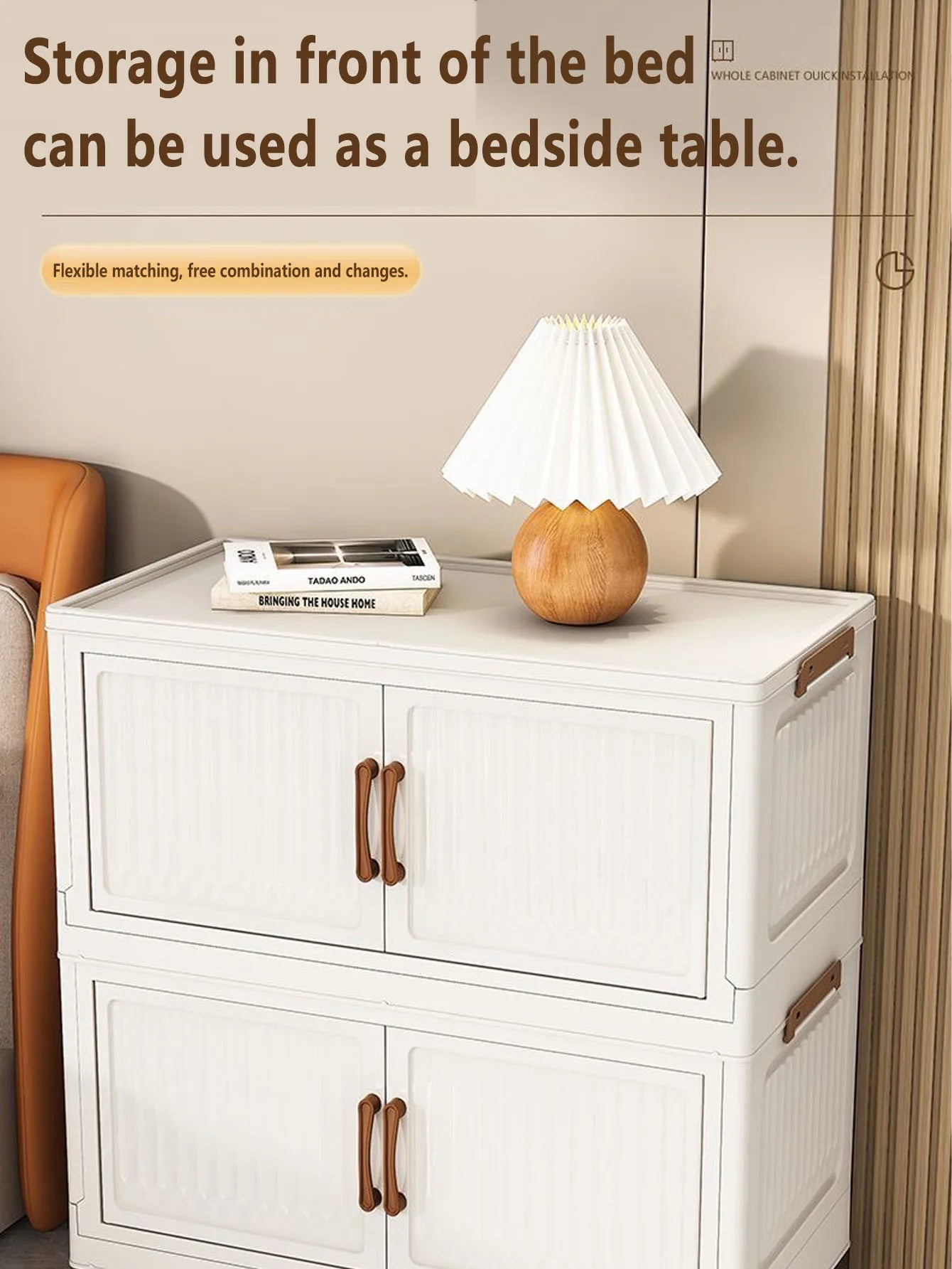 Foldable Plastic Storage Cabinet for Kids Bedroom No-Install Home Organizer for Toys And Clothes - Compact Space-Saving Solution